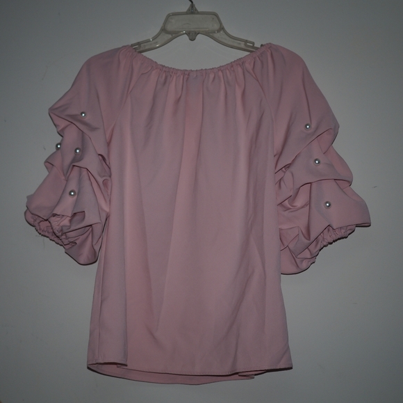 Roz & Ali pink blouse balloon sleeve size small - Picture 3 of 3